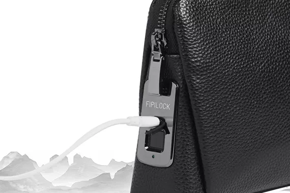 clutch bag with fingerprint lock