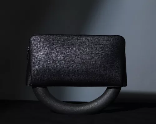 soft leather fingerprint clutch bag