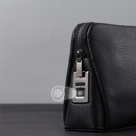 Mens high-end Business Fingerprint safe genuine leather handbag