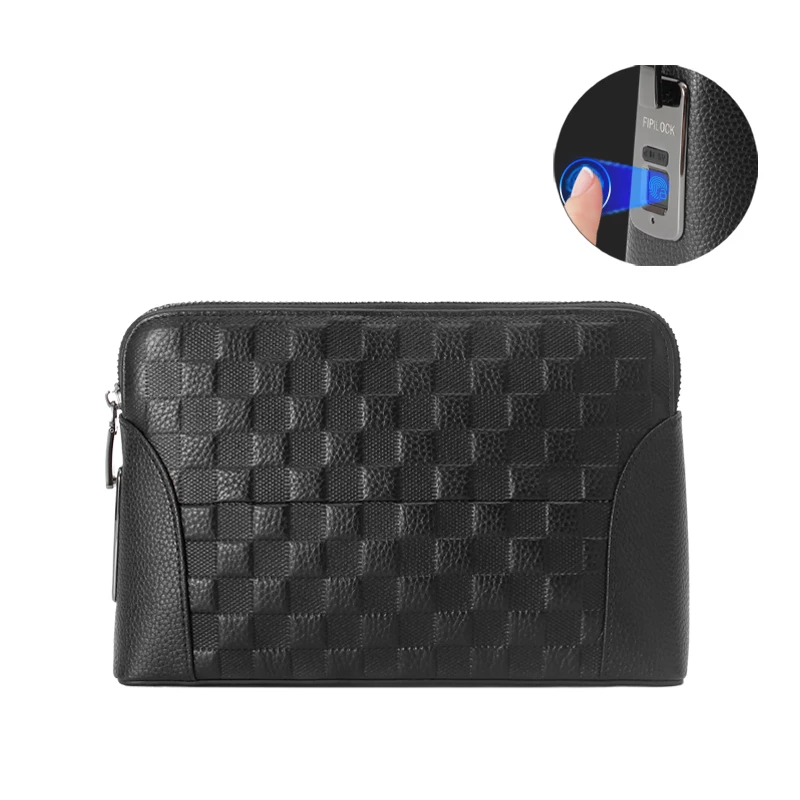 OEM ODM Fingerprint Recognition Technology Mens Clutch Bag Manufacturer