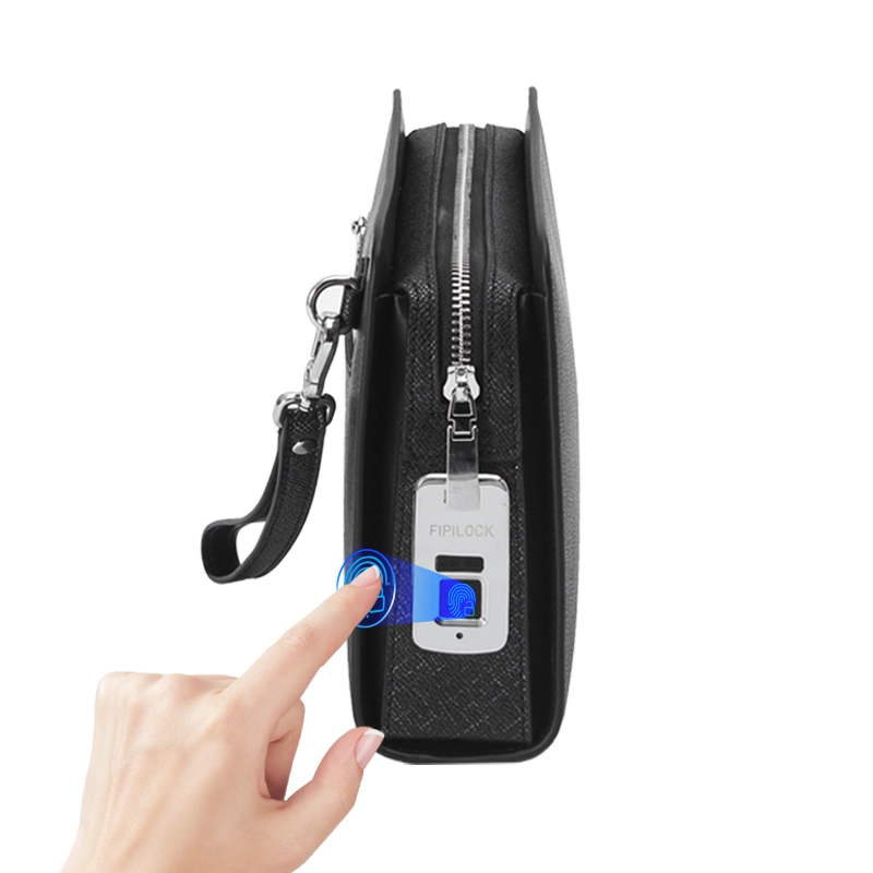 Wholesale Custom High End Fashion Men's Leather Fingerprint Clutch Bag