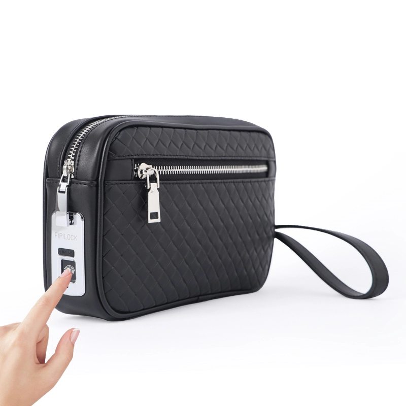 Custom Portable Black Practical Men's Soft Leather Clutch Bag Manufacturer