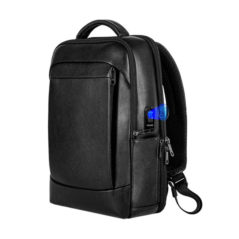 Custom Black Mens Fingerprint Lock Biometric Backpack Manufacturer