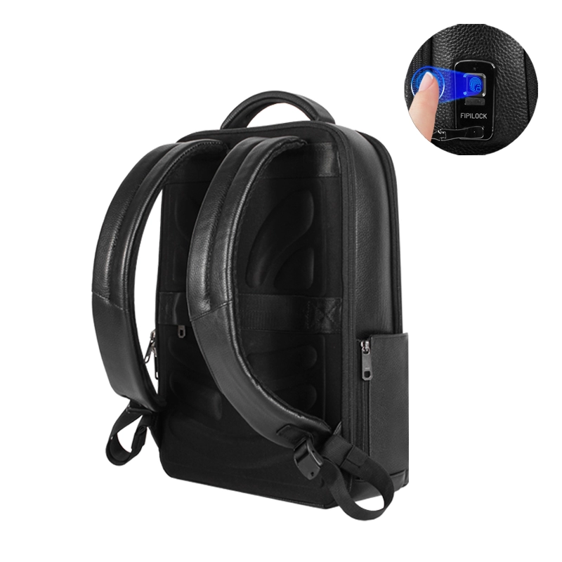 Custom Black Mens Fingerprint Lock Biometric Backpack Manufacturer