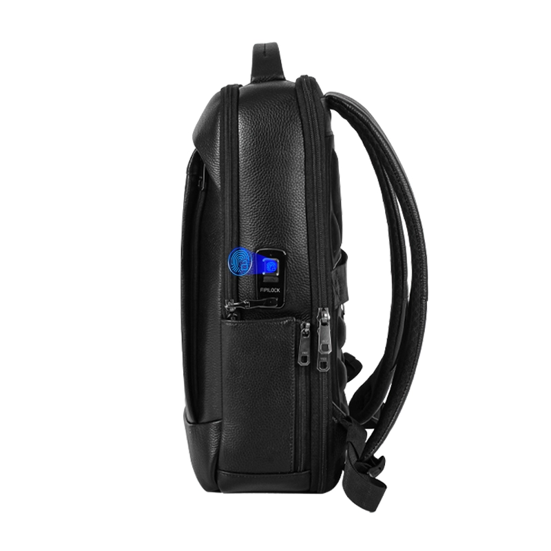 Custom Black Mens Fingerprint Lock Biometric Backpack Manufacturer
