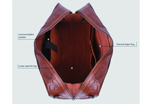dark brown travel bag