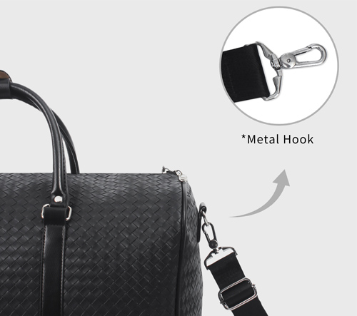 black fingerprint travel bag