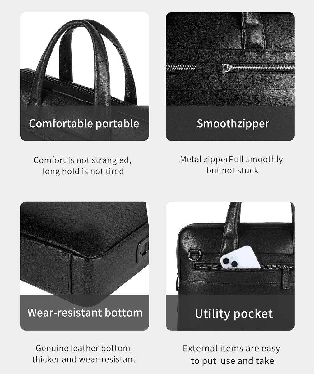 Fingerprint Black Computer Briefcase Fingerprint Black Computer Briefcase