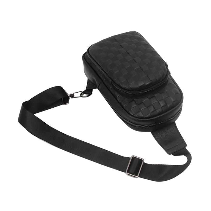 Factory Price Mens Black Casual Fingerprint Lock Sling Bag