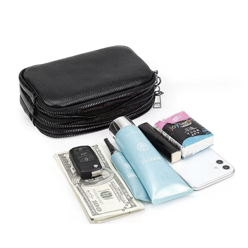Custom Black Clutch Bag With Fingerprint Unlocking USB Charging
