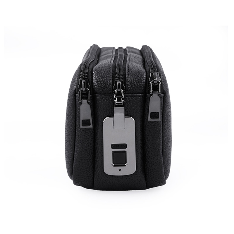 Custom Black Clutch Bag With Fingerprint Unlocking USB Charging