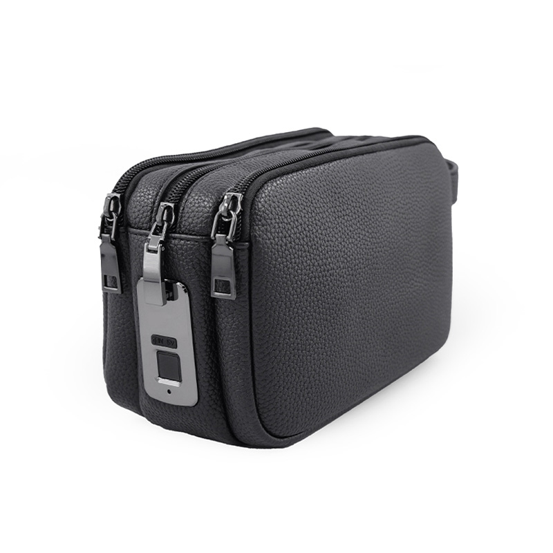 Custom Black Clutch Bag With Fingerprint Unlocking USB Charging
