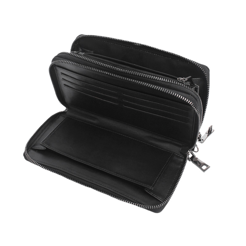 OEM ODM Black One-second Unlock Smart Fingerprint Clutch Bag Factory