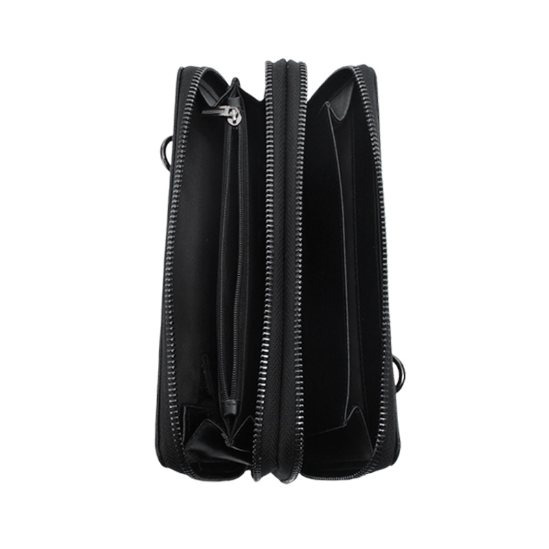 OEM ODM Black One-second Unlock Smart Fingerprint Clutch Bag Factory