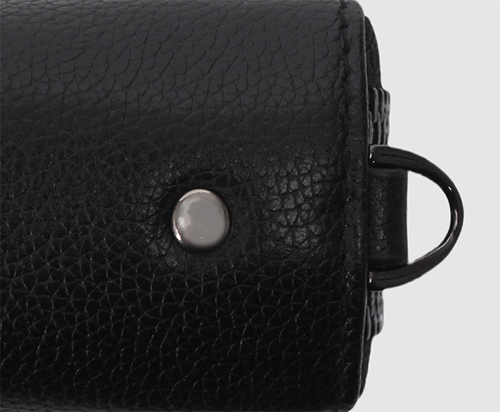 black leather clutch bag