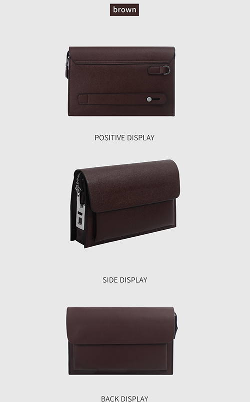 brown fingerprint clutch bag