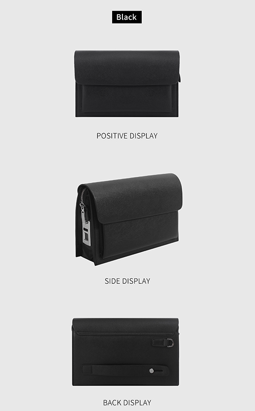black fingerprint clutch bag