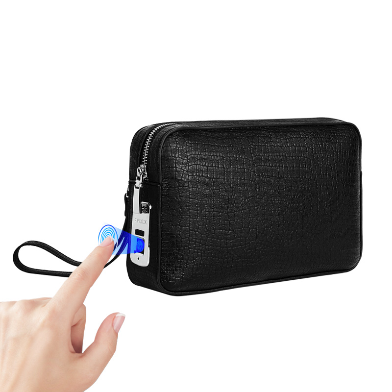 Customized Mens Business Fingerprint Lock Clutch Bag China Manufacturer