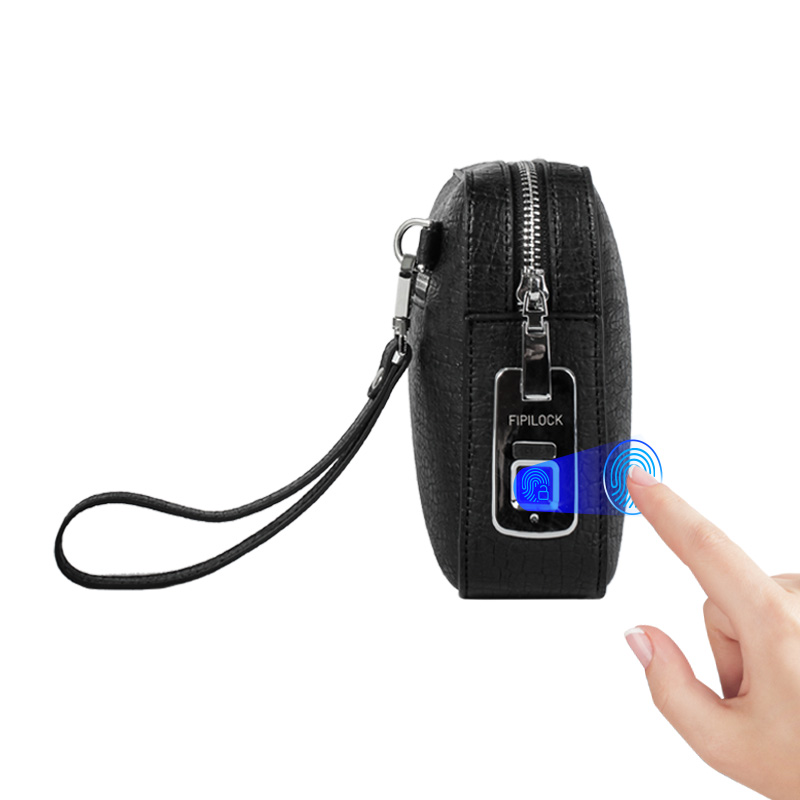 Customized Mens Business Fingerprint Lock Clutch Bag China Manufacturer