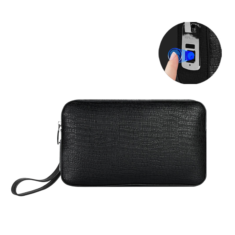Customized Mens Business Fingerprint Lock Clutch Bag China Manufacturer
